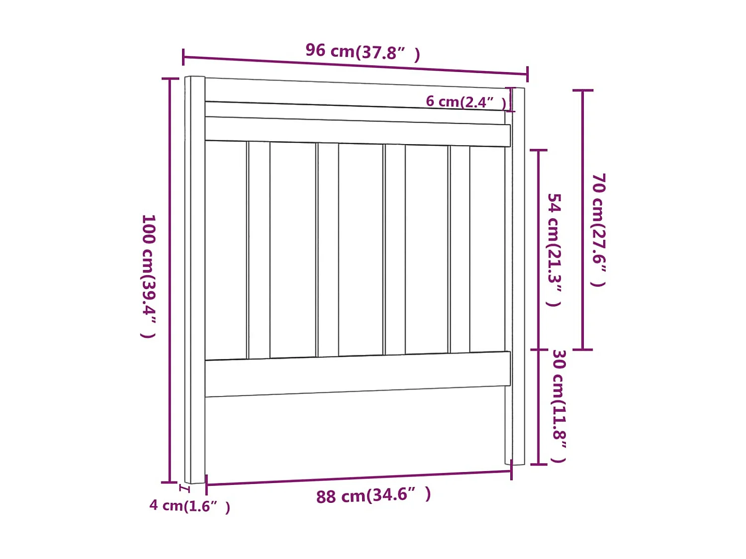 Tête de lit accessoire bois marron 95 x 4 x 100 cm TDL0202055