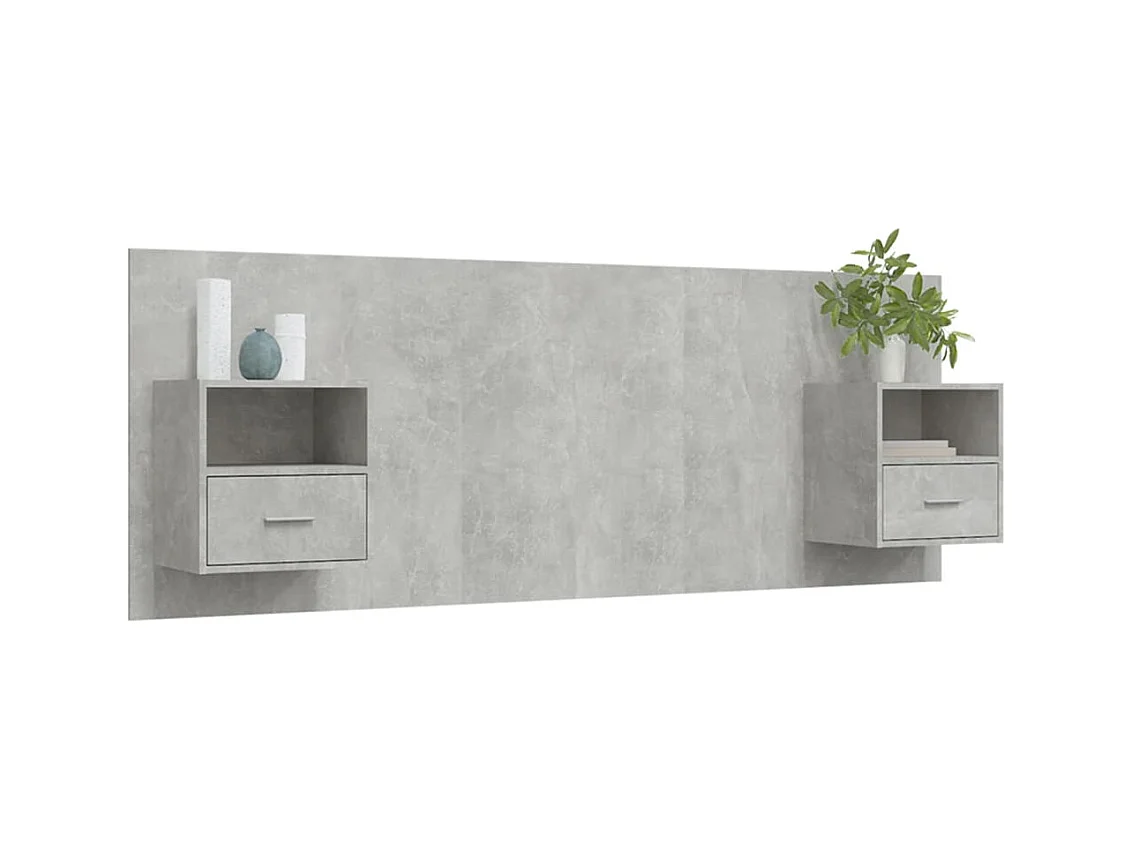 Tête de lit accessoire effet bois grise 120 x 1.5 x 80 cm TDL0205816