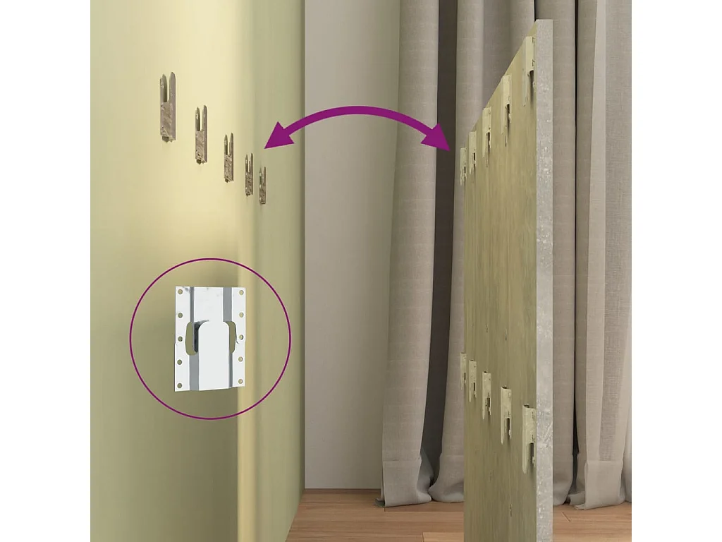 Tête de lit accessoire effet bois grise 120 x 1.5 x 80 cm TDL0203238