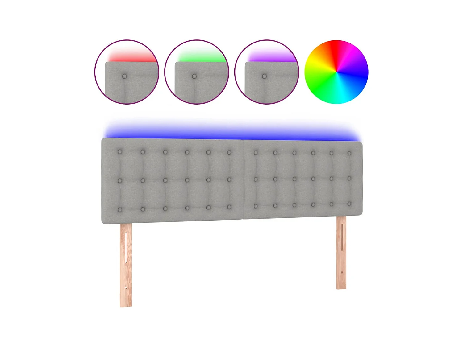 Tête de lit accessoire tissu grise 144 x 5 x 88 cm TDL0201401