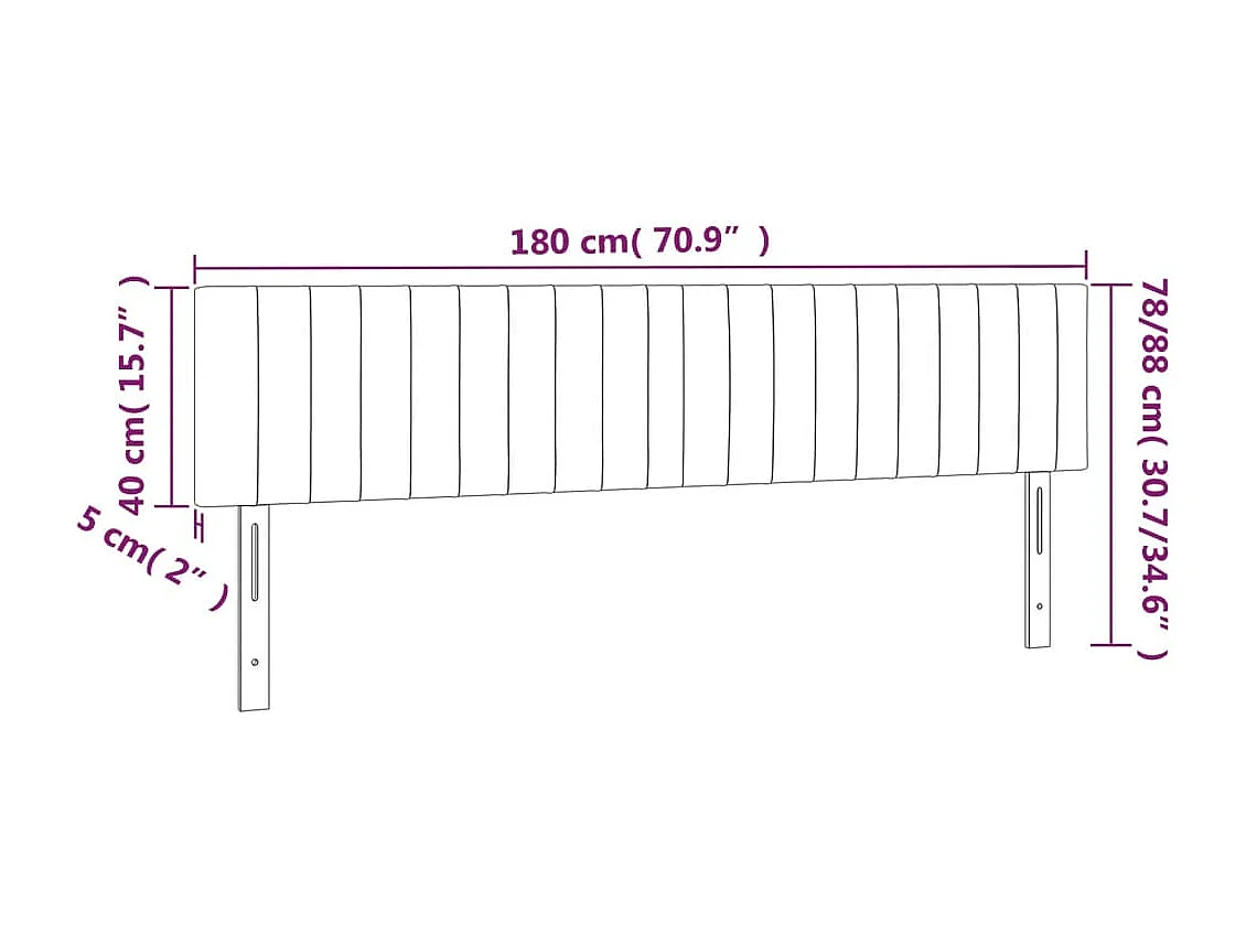 Tête de lit accessoire tissu grise 180 x 5 x 78 cm TDL0201102