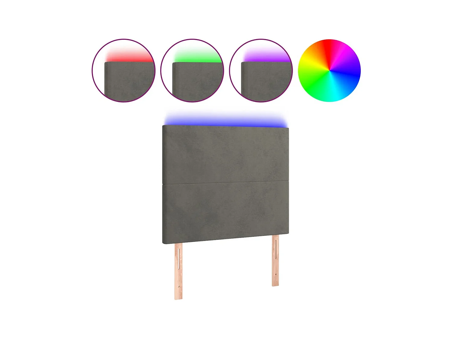 Tête de lit accessoire tissu grise 80 x 5 x 118 cm TDL0201044