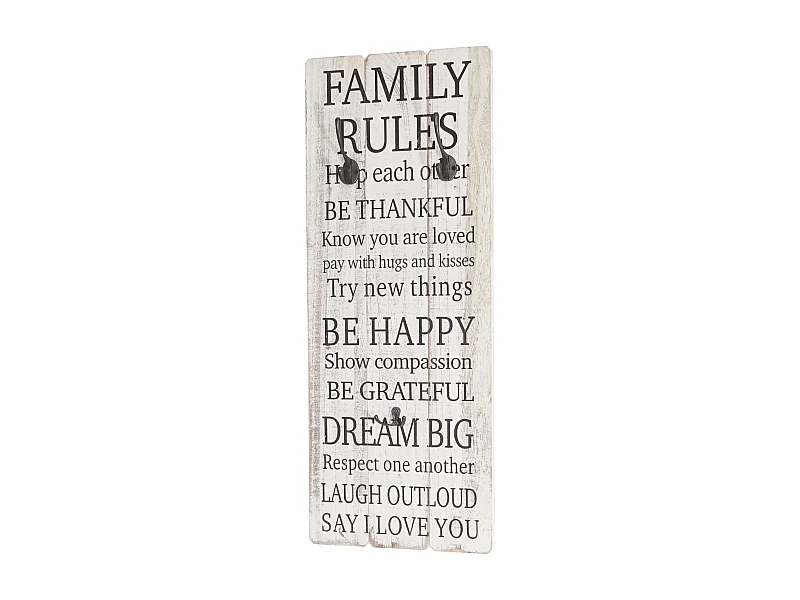 Porte-manteau mural Family Rules 31 x 10 x 76 cm 04_0003797