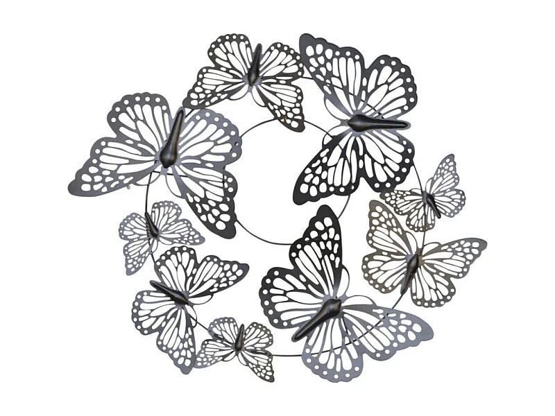 Objet de décoration murale métal argentée 72 x 6 x 61 cm 05_0000487