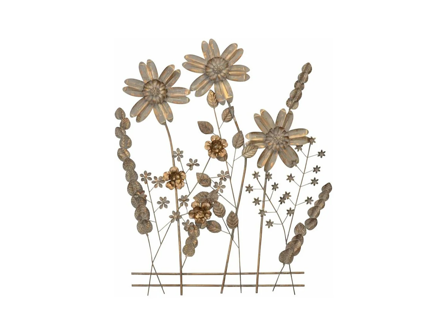 Décoration murale pré de métal argentée 80 x 5 x 88 cm DEC05057