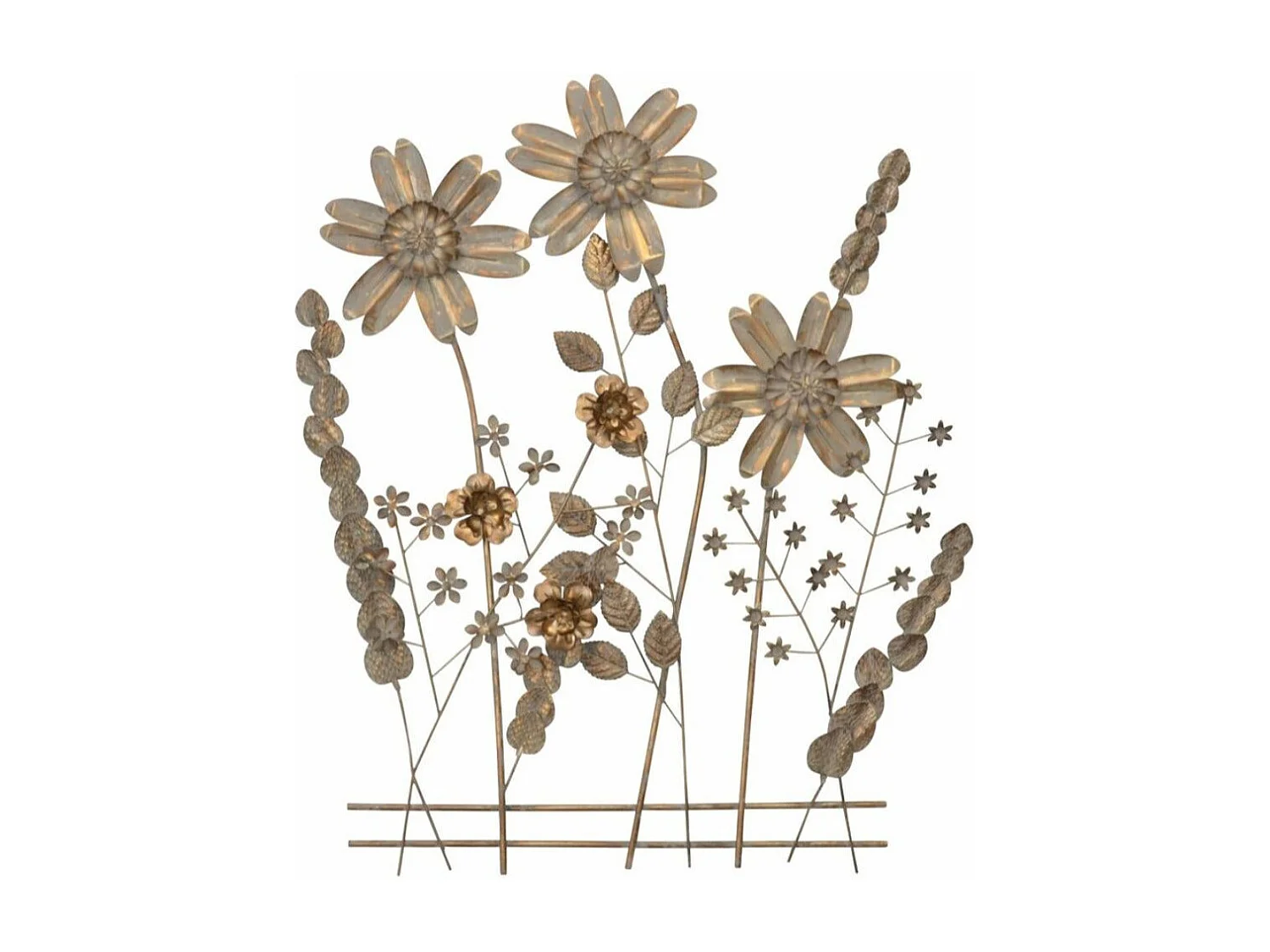 Décoration murale pré de métal argentée 80 x 5 x 88 cm DEC05057