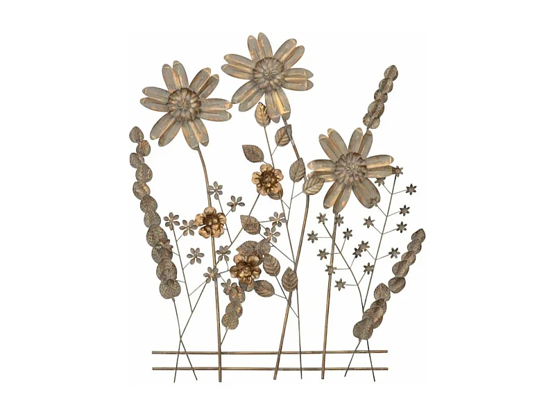 Décoration murale pré de métal argentée 80 x 5 x 88 cm DEC05057