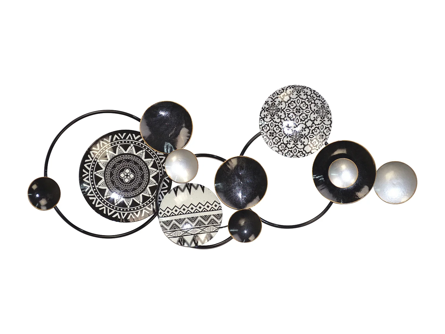 Décoration murale a suspendre métal blanche 91 x 6 x 37 cm DEC05088