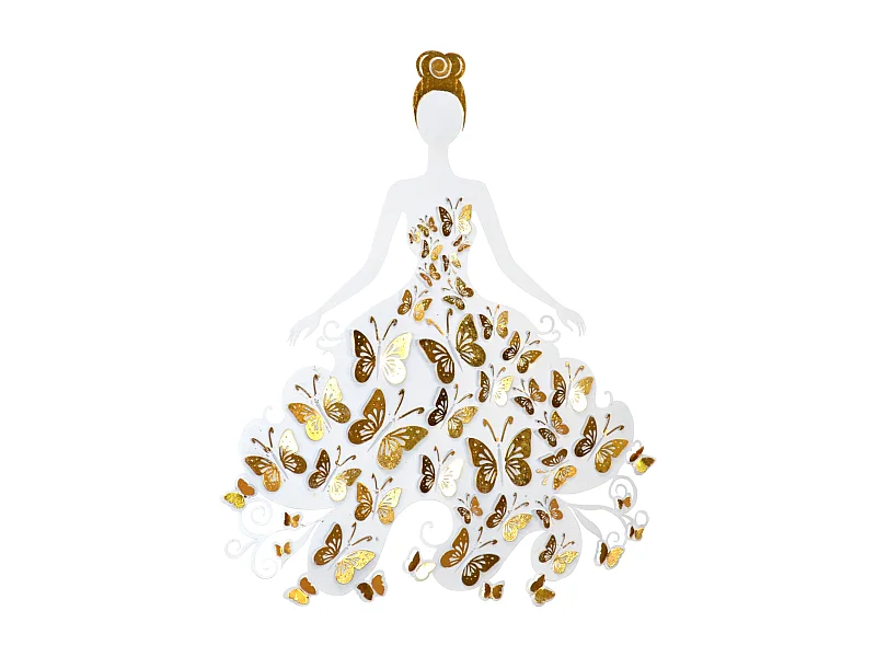 Décoration murale à suspendre métal blanche 62 x 2 x 75 cm DEC05069