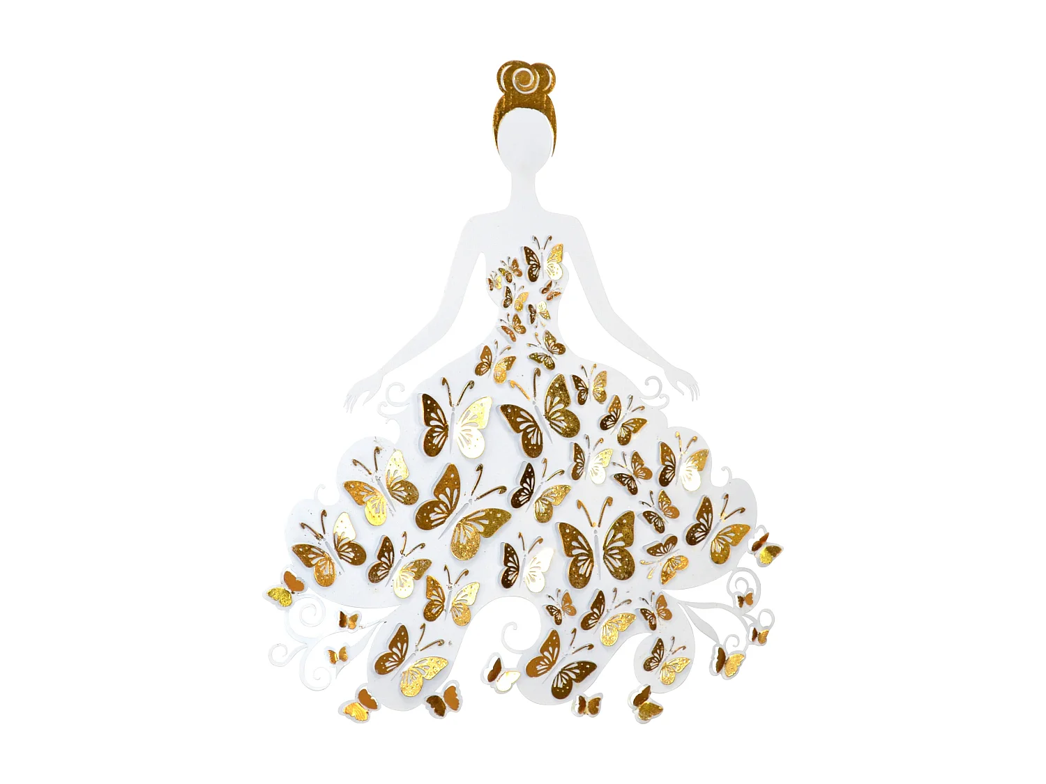 Décoration murale à suspendre métal blanche 62 x 2 x 75 cm DEC05069