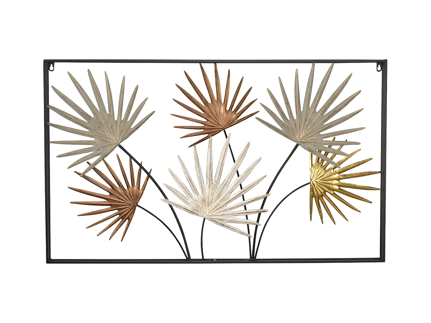 Décoration murale motif feuille métal multicolore 100 x 5 x 60 cm DEC05070