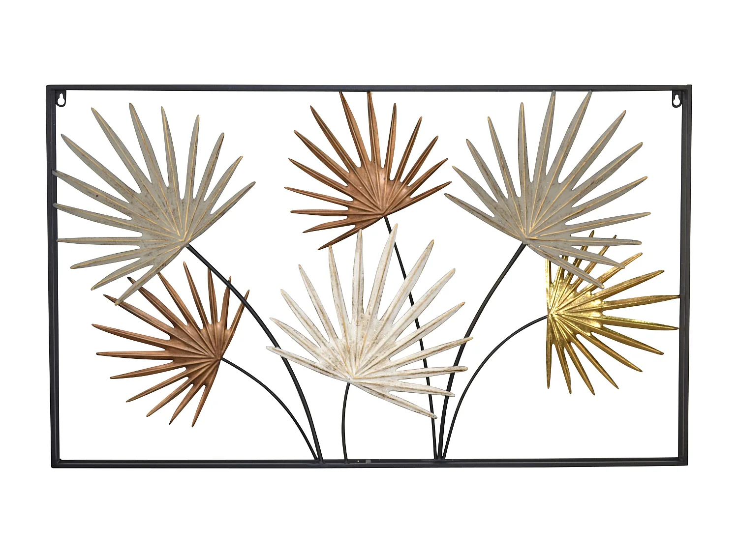 Décoration murale motif feuille métal multicolore 100 x 5 x 60 cm DEC05070