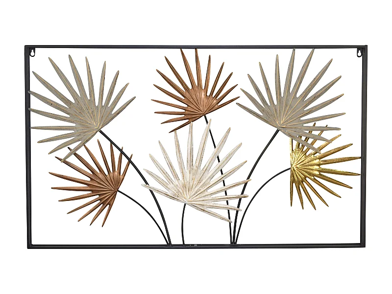 Décoration murale motif feuille métal multicolore 100 x 5 x 60 cm DEC05070