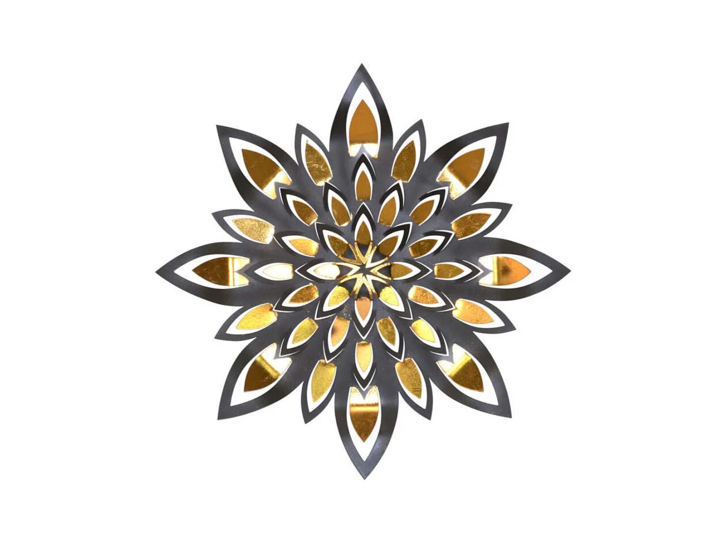 Décoration murale en métal métal argentée 59 x 5.1 x 59 cm 05_0000386