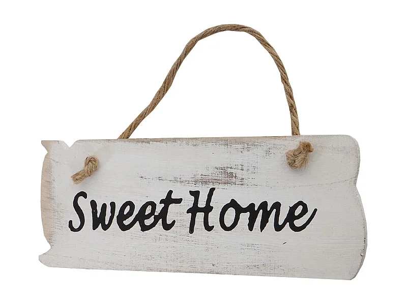 Panneau mural Sweet Home, bois blanche 25 x 1 x 10 cm 04_0003798