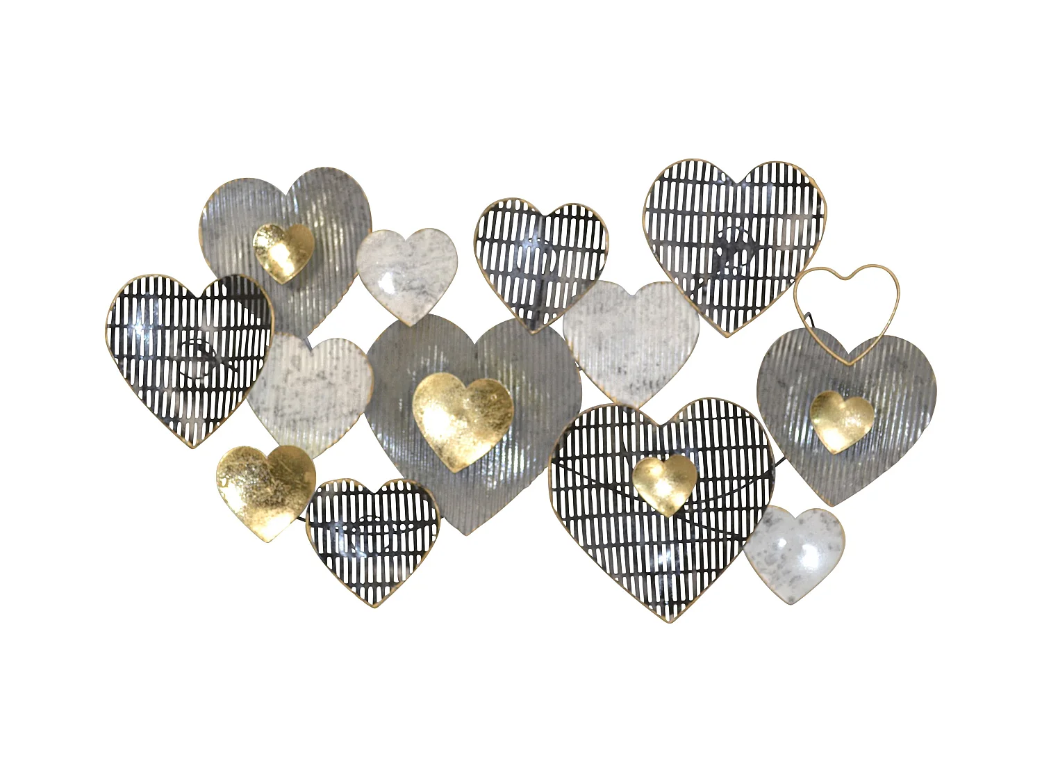 Décoration murale a suspendre métal grise 90 x 6 x 49 cm DEC05091