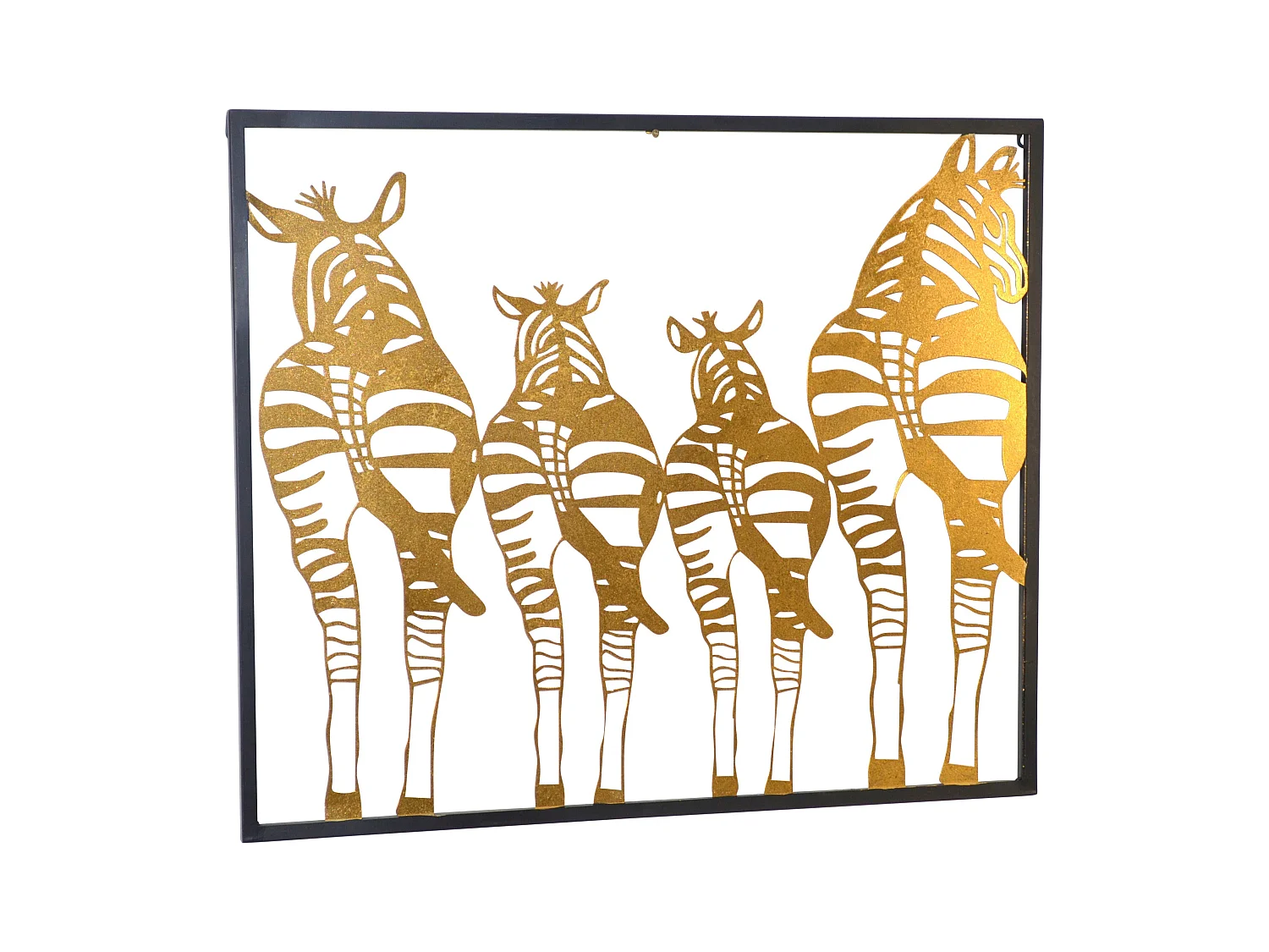 Décoration murale motif famille métal argentée 76 x 2.5 x 65 cm DEC05068