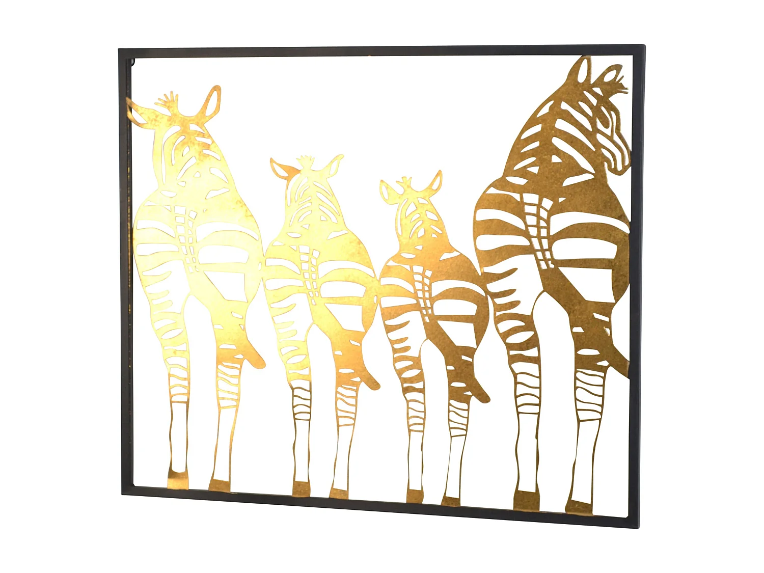 Décoration murale motif famille métal argentée 76 x 2.5 x 65 cm DEC05068