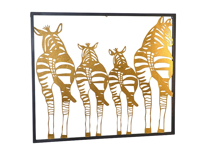 Décoration murale motif famille métal argentée 76 x 2.5 x 65 cm DEC05068