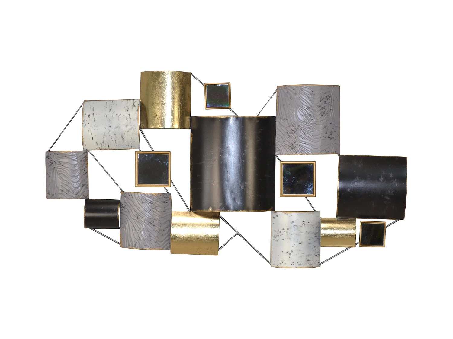 Décoration murale a suspendre métal argentée 91 x 5.5 x 49 cm DEC05090