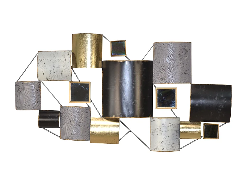 Décoration murale a suspendre métal argentée 91 x 5.5 x 49 cm DEC05090