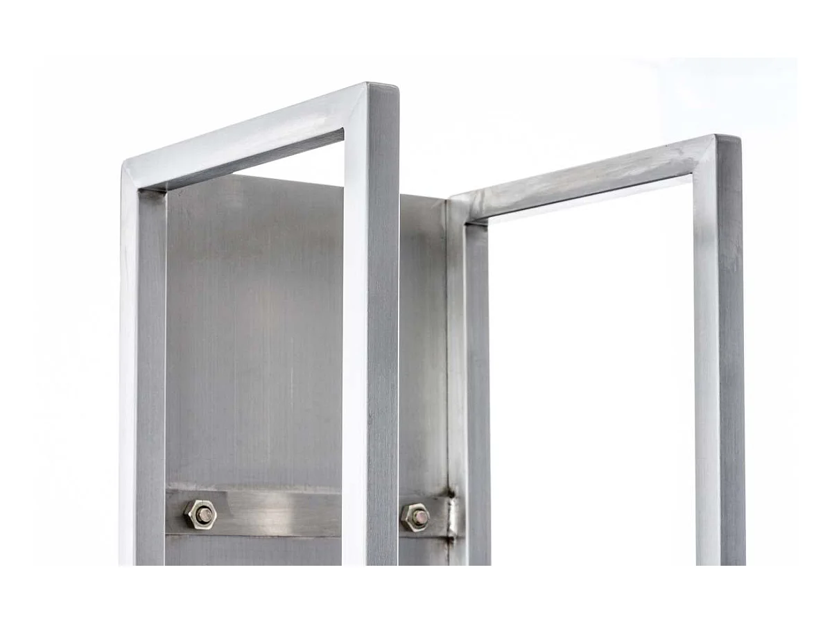 Range-bûches étagère support bois argenté 25 x 25 x 180 cm 10_0003578