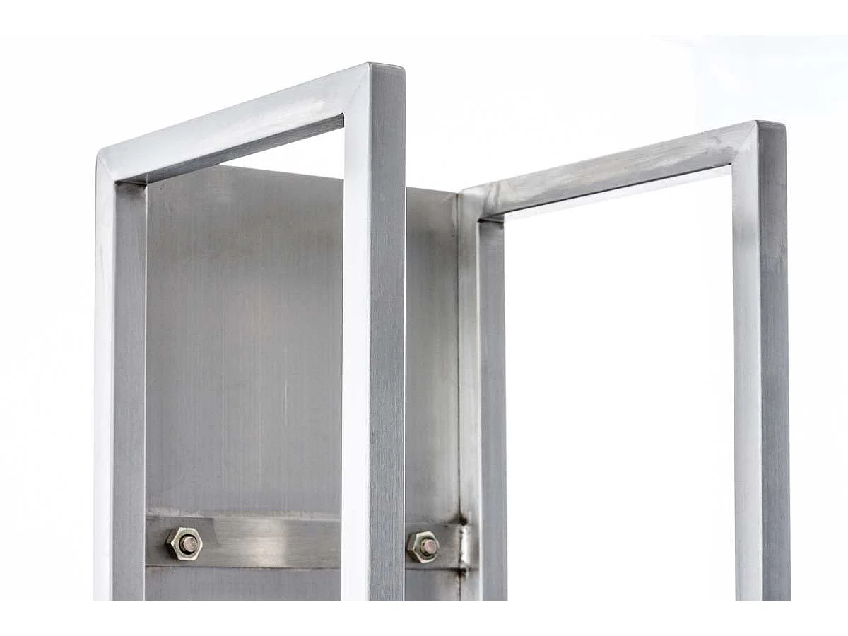 Range-bûches étagère support bois argenté 25 x 25 x 180 cm 10_0003578