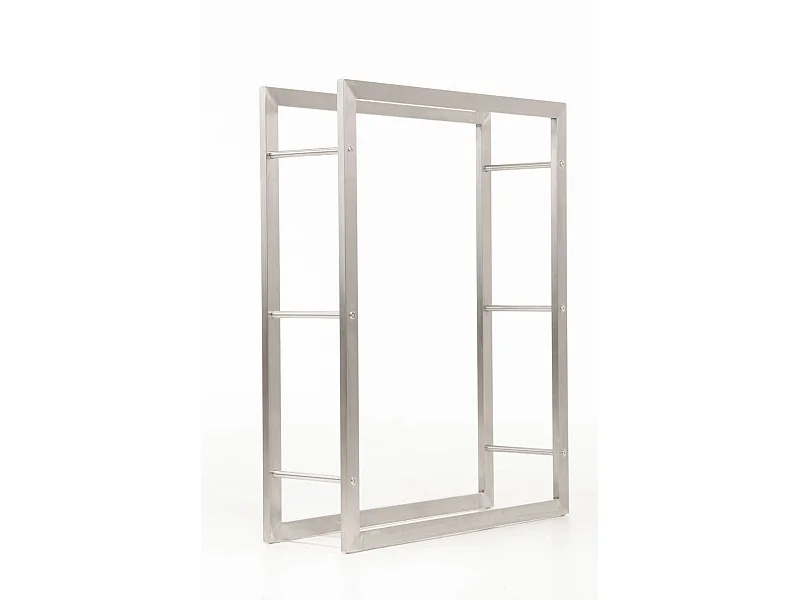 Range-bûches étagère support bois argenté 80 x 25 x 100 cm 10_0003542