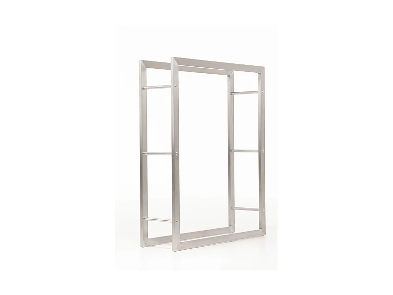 Range-bûches étagère support bois argenté 80 x 25 x 100 cm 10_0003542