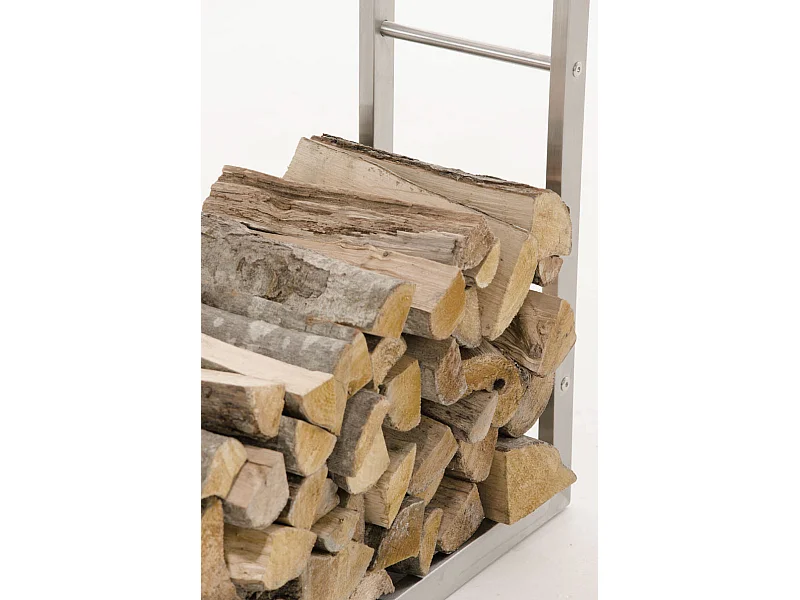 Range-bûches étagère support bois argenté 80 x 25 x 100 cm 10_0003542
