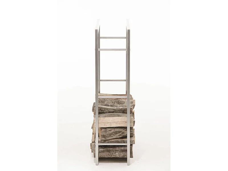 Range-bûches étagère support bois argenté 80 x 25 x 100 cm 10_0003542