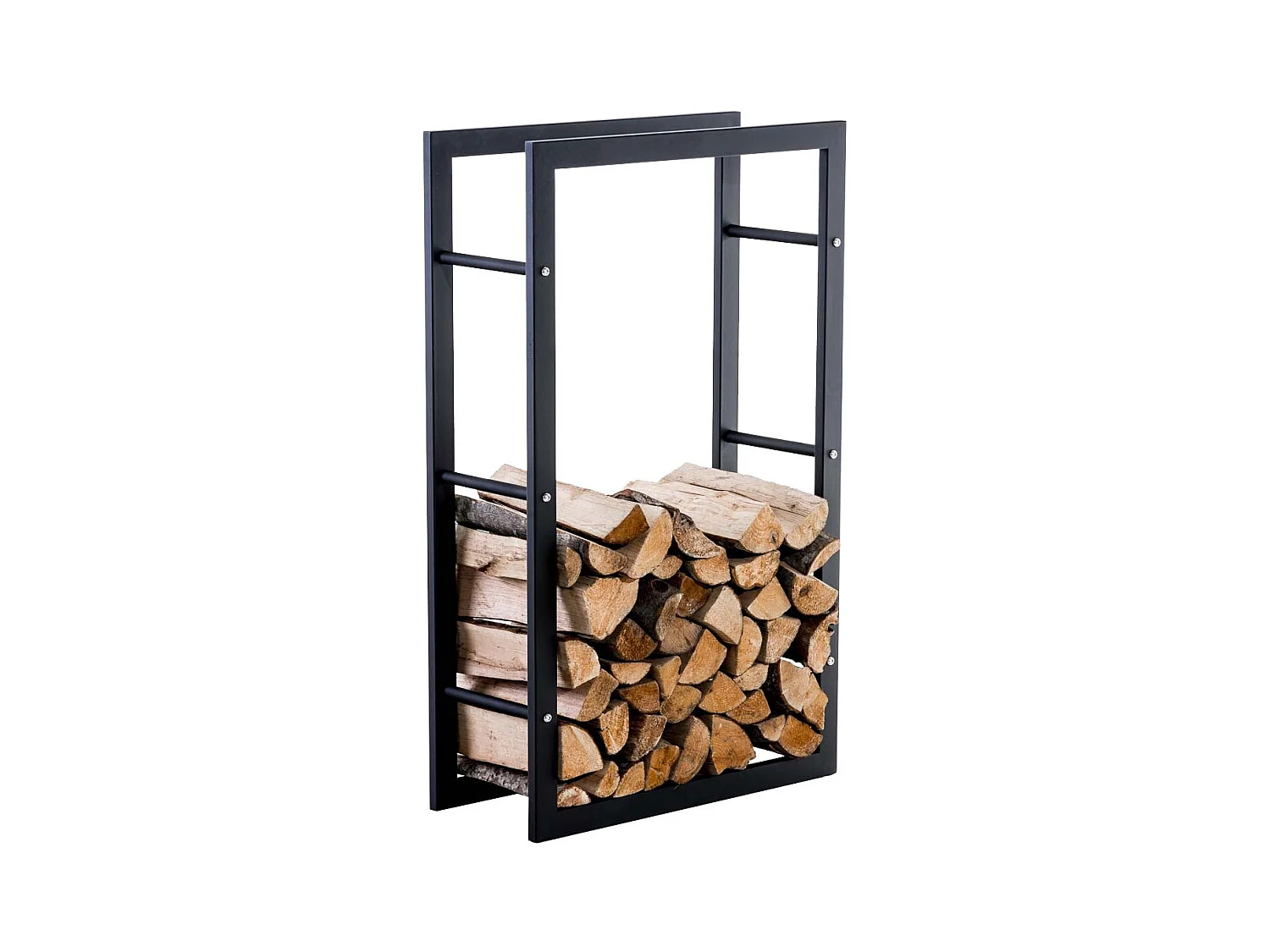 Range-bûches étagère bois de métal marron 60 x 25 x 100 cm DEC10008