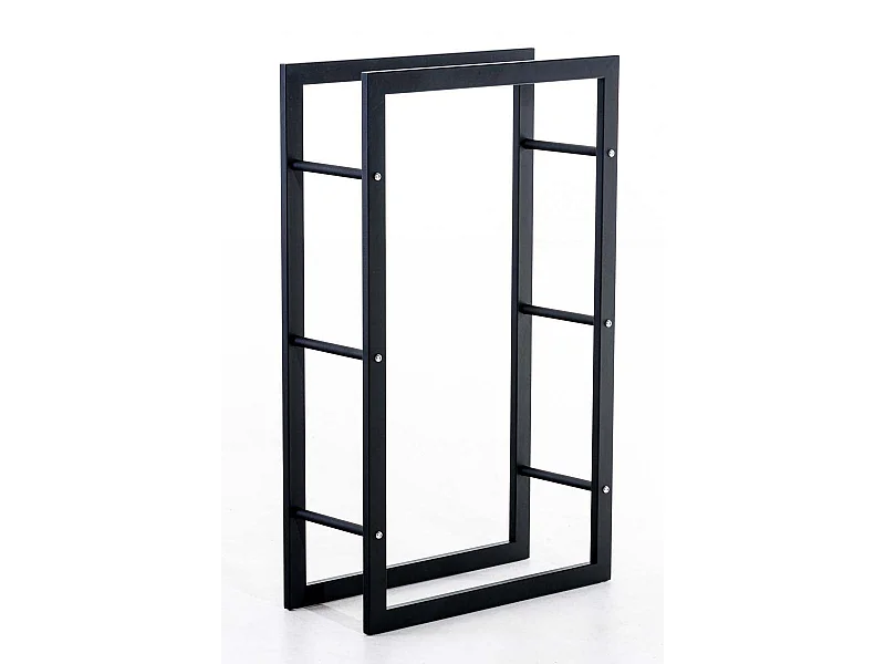 Range-bûches étagère bois de métal marron 60 x 25 x 100 cm DEC10008