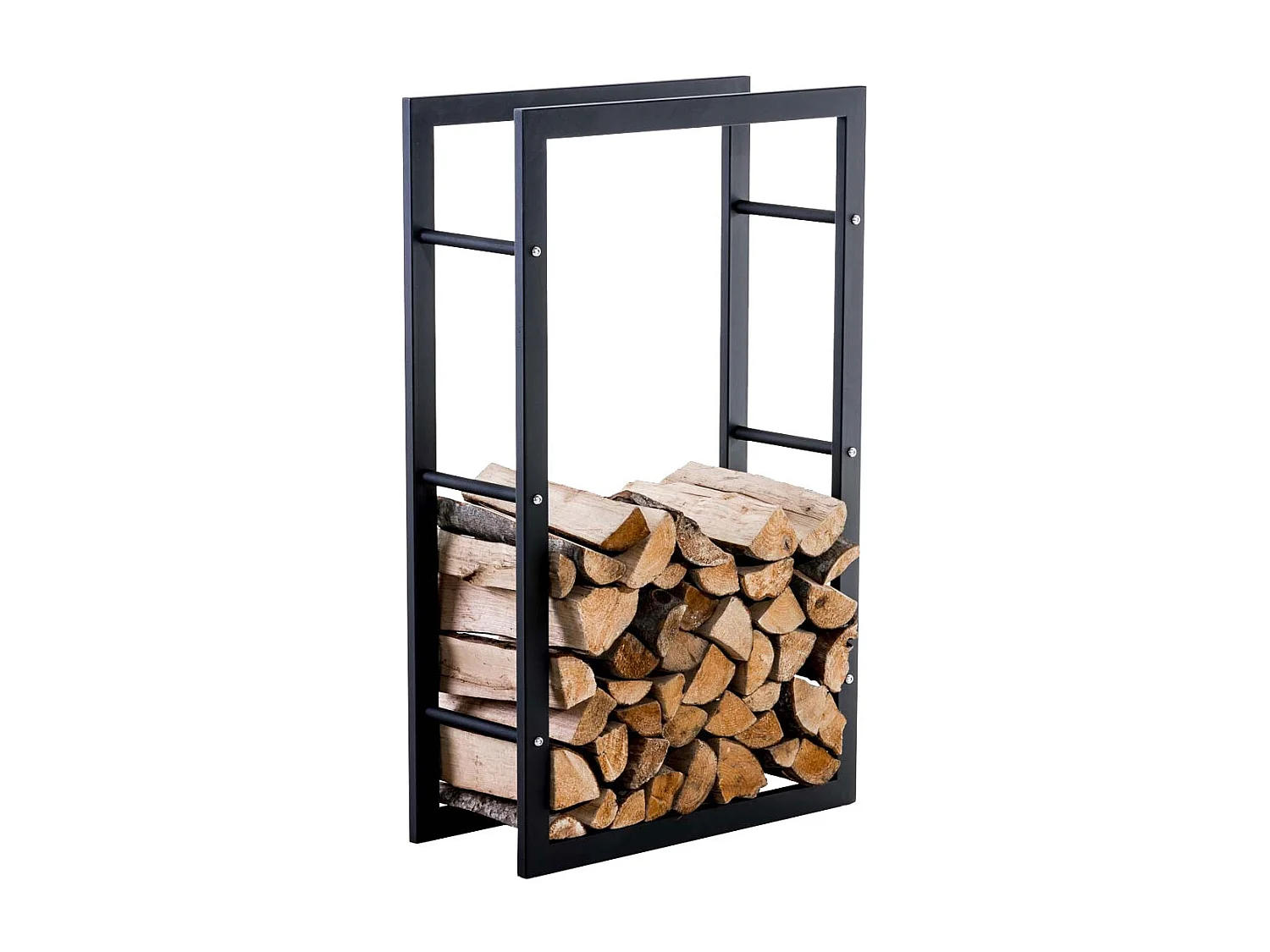 Range-bûches étagère bois de métal marron 60 x 25 x 100 cm DEC10008