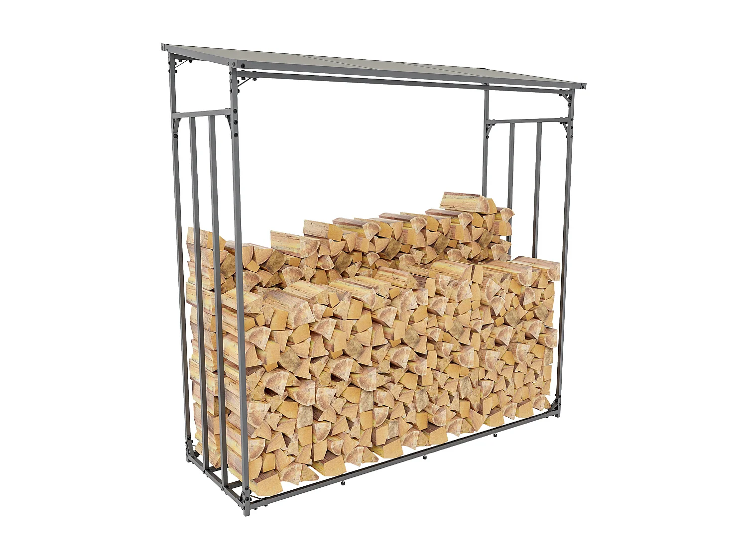 Range-bûches étagère support bois bois marron 185 x 70 x 185 cm 10_0003586