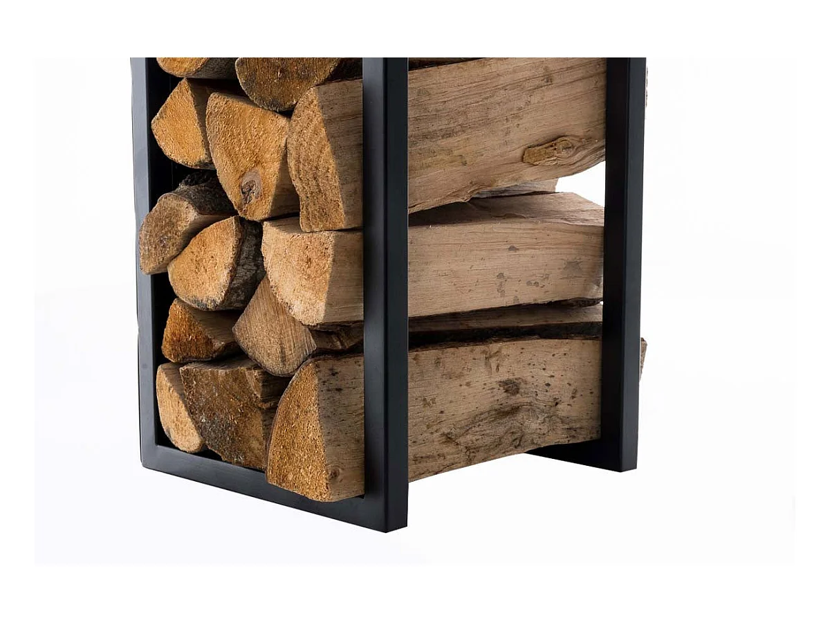 Range-bûches étagère en métal métal marron 25 x 25 x 120 cm DEC10019