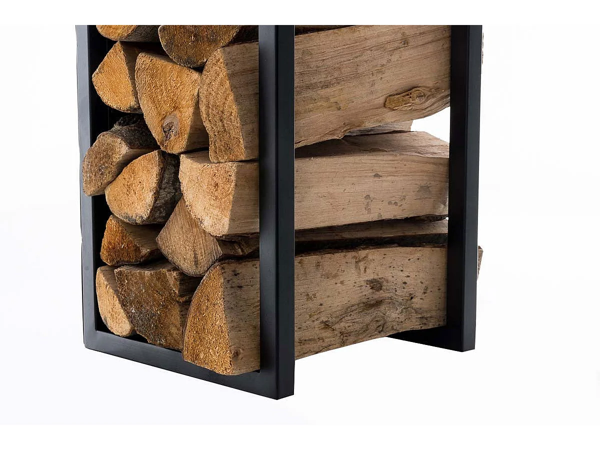 Range-bûches étagère en métal métal marron 25 x 25 x 120 cm DEC10019