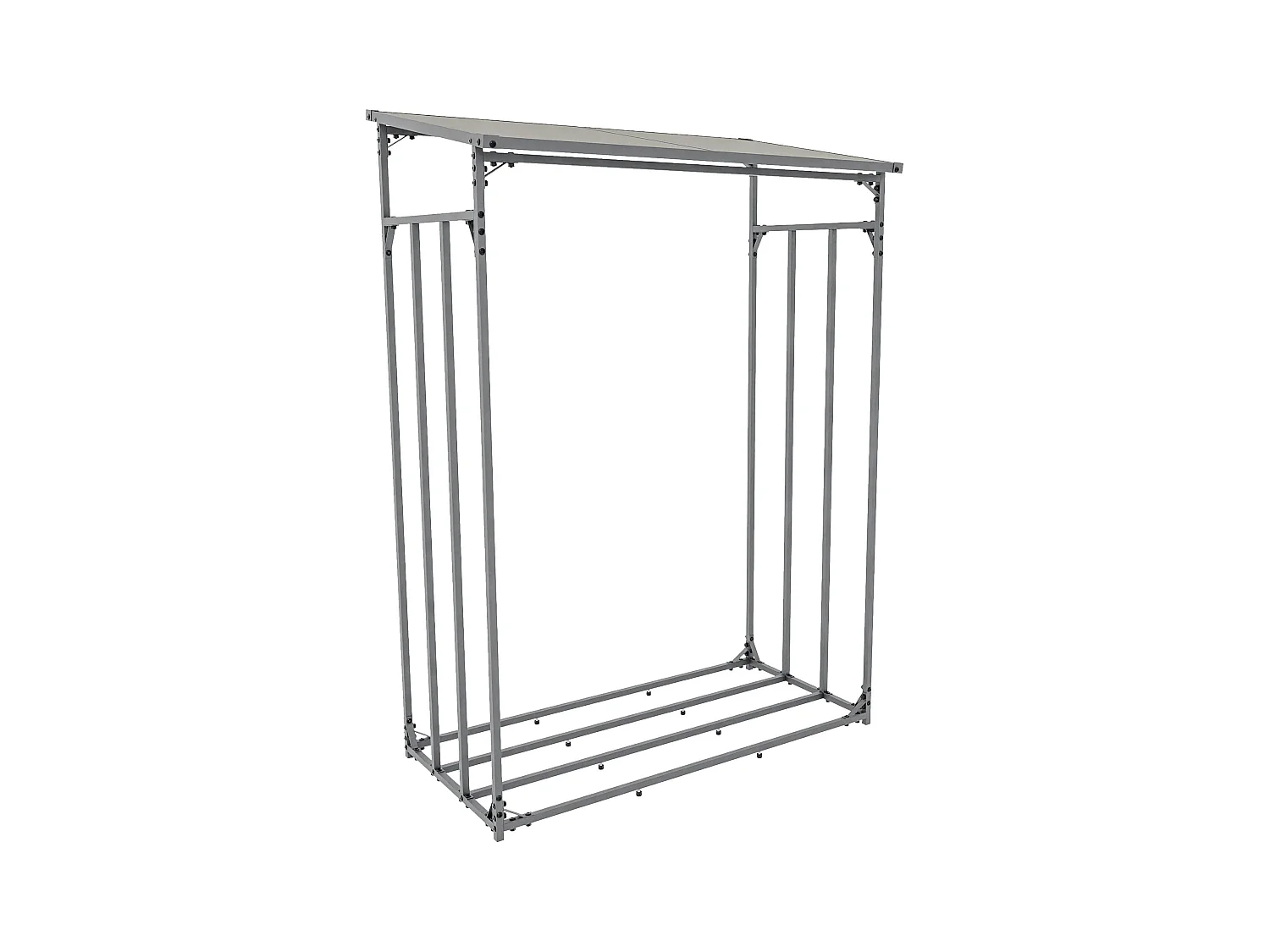 Range-bûches étagère support bois marron 130 x 70 x 185 cm 10_0003587