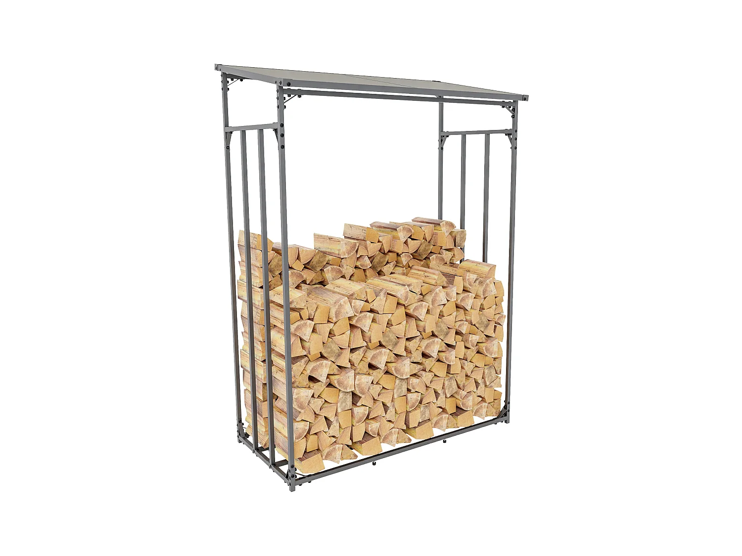 Range-bûches étagère support bois marron 130 x 70 x 185 cm 10_0003587