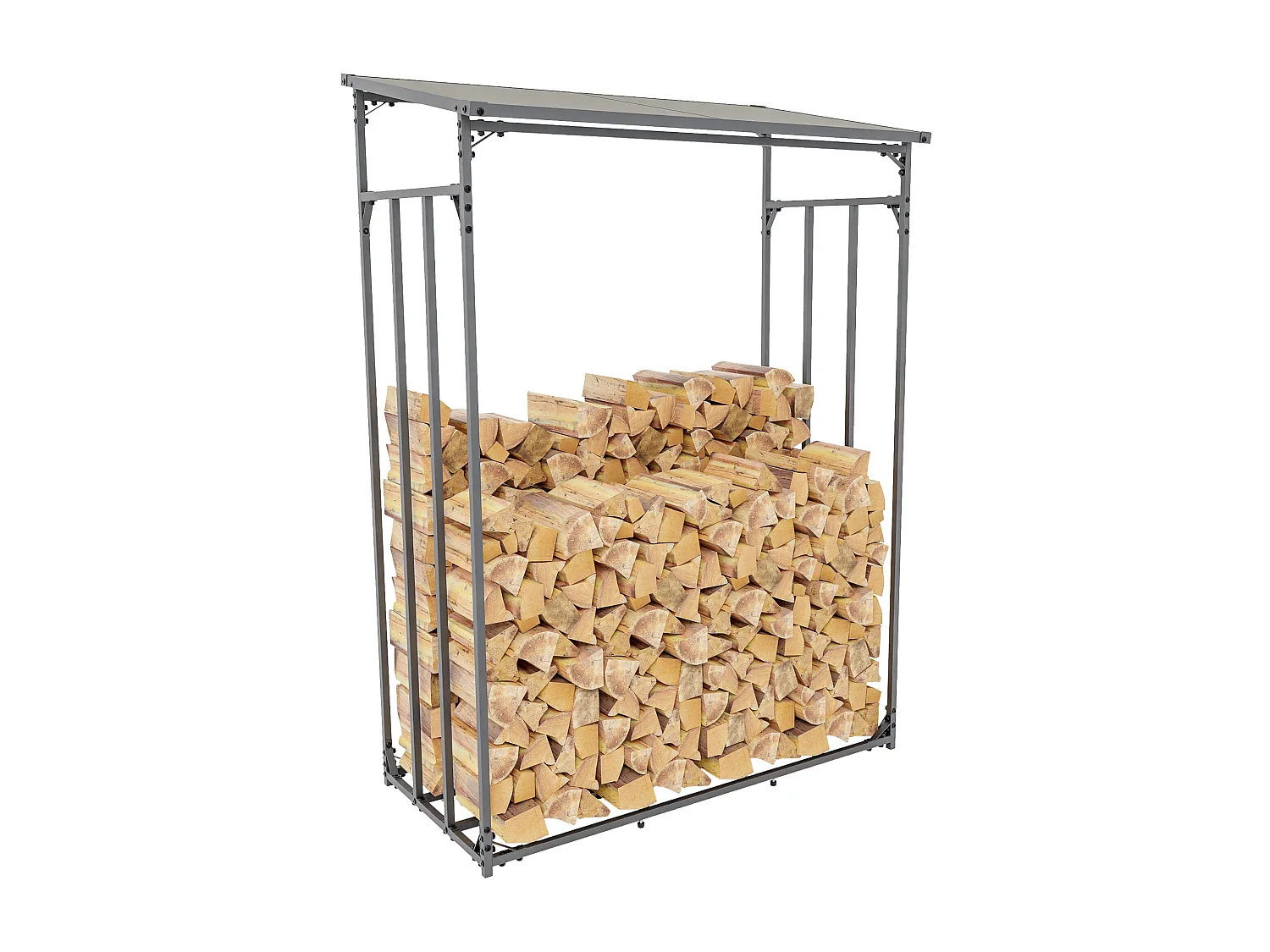 Range-bûches étagère support bois marron 130 x 70 x 185 cm 10_0003587