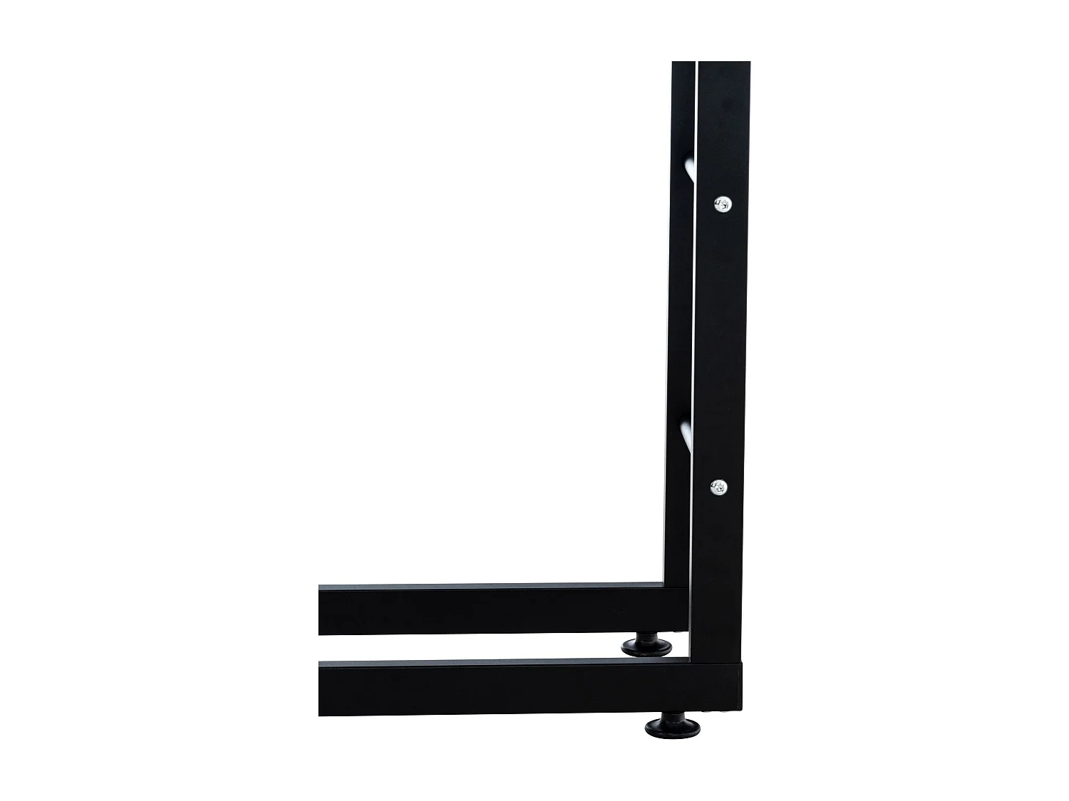 Range-bûches étagère support bois métal marron 80 x 25 x 80 cm DEC10029