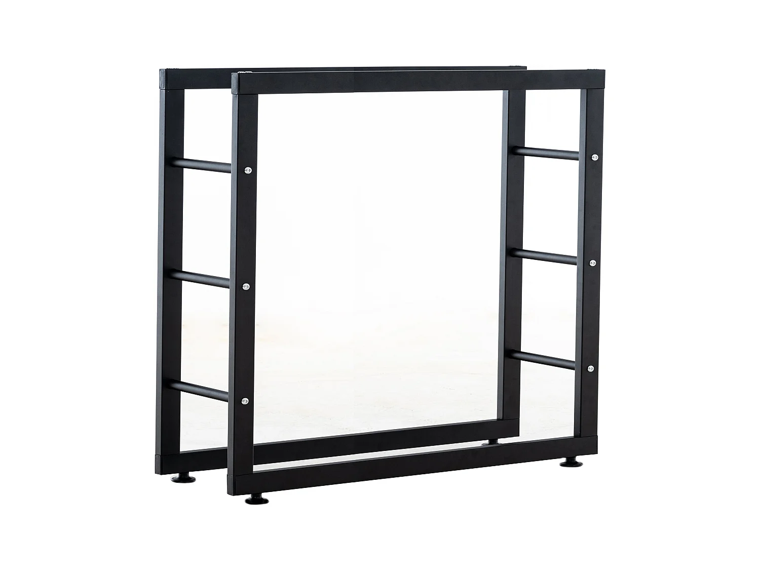 Range-bûches étagère support bois métal marron 100 x 25 x 80 cm DEC10026