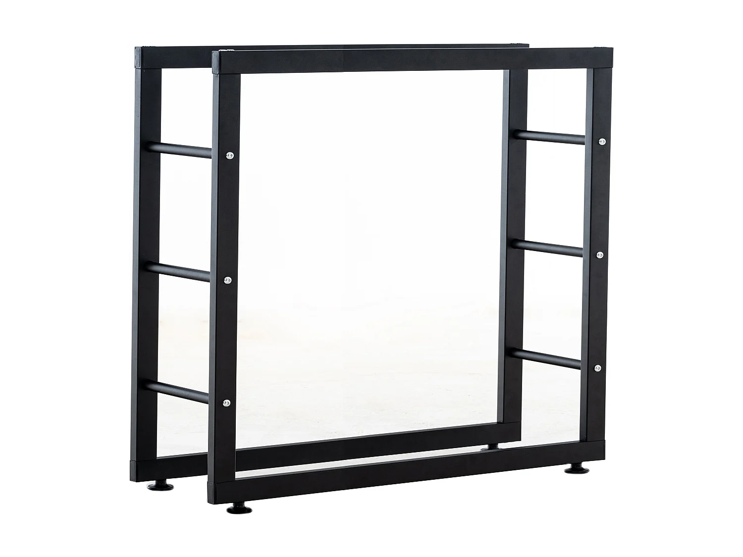 Range-bûches étagère support bois métal marron 100 x 25 x 80 cm DEC10026