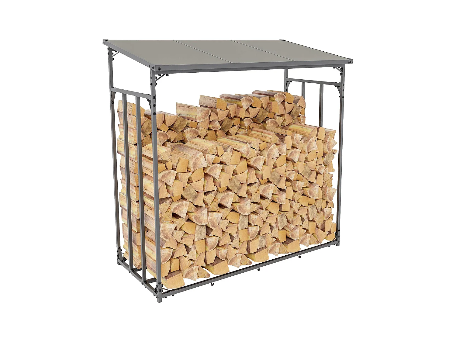 Range-bûches étagère support bois bois marron 143 x 70 x 145 cm 10_0003584