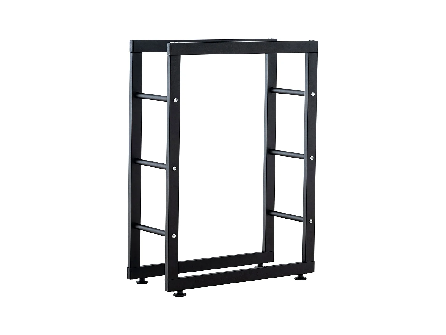 Range-bûches étagère support bois métal marron 100 x 25 x 80 cm DEC10027