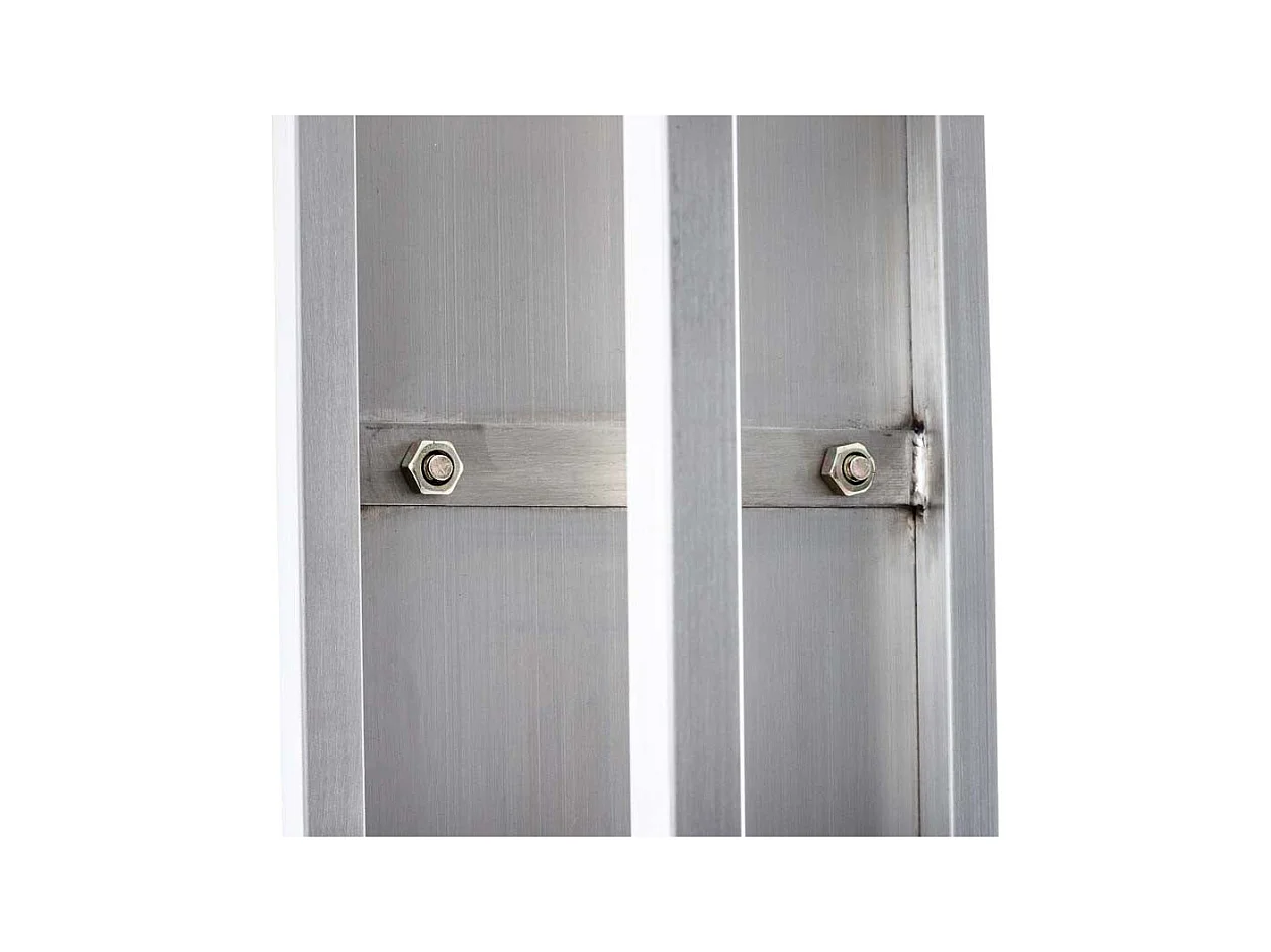 Range-bûches étagère en acier argenté 25 x 25 x 100 cm DEC10015