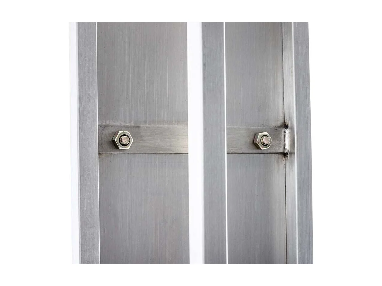 Range-bûches étagère en acier argenté 25 x 25 x 100 cm DEC10015