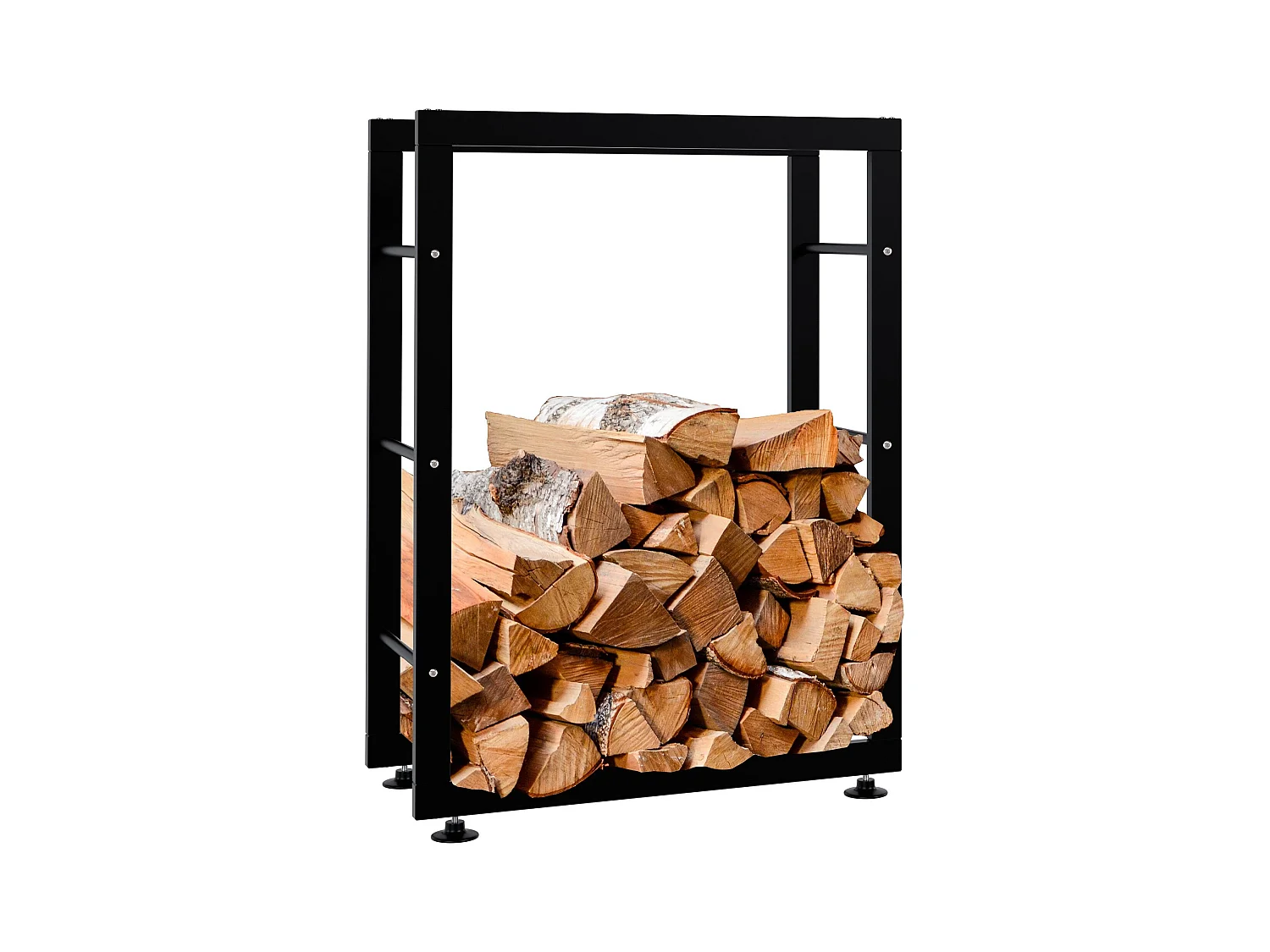 Range-bûches étagère support bois métal marron 60 x 25 x 80 cm 10_0003557