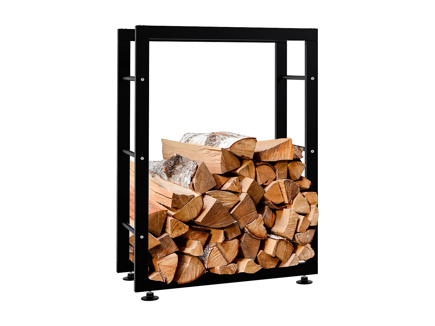 Range-bûches étagère support bois métal marron 60 x 25 x 80 cm 10_0003557