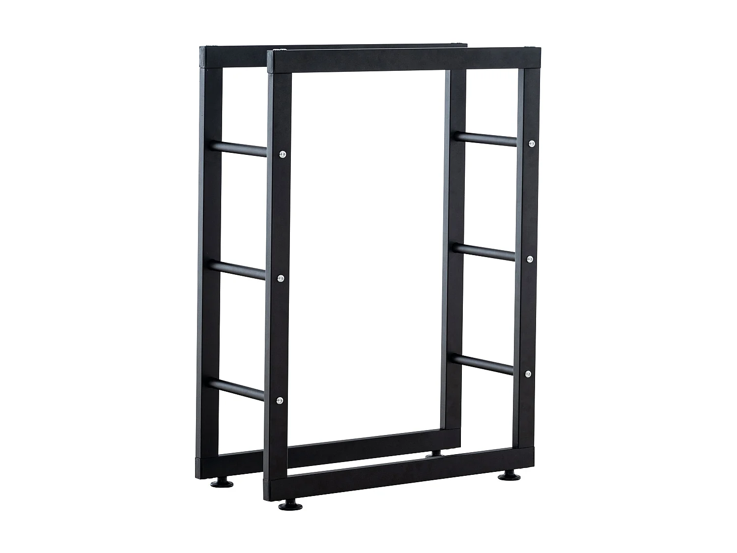 Range-bûches étagère support bois métal marron 40 x 25 x 80 cm DEC10032